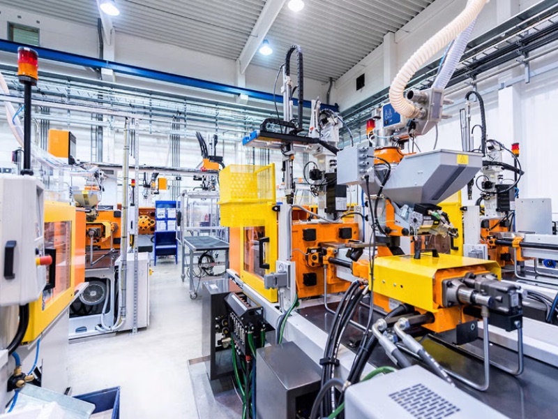 Industrial manufacturing machinery on a factory floor
